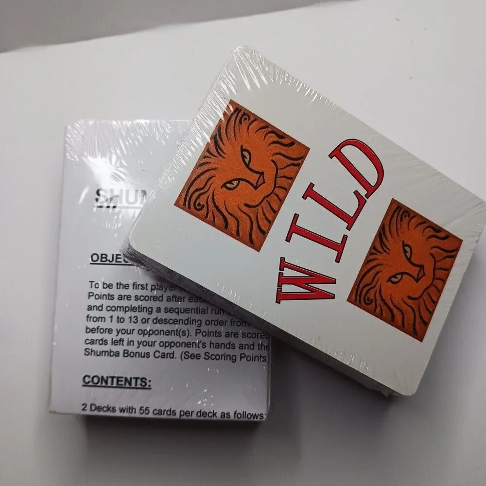 Shumba Card Game New in Hard Plastic Case 2 Decks Lion African Card Games Books